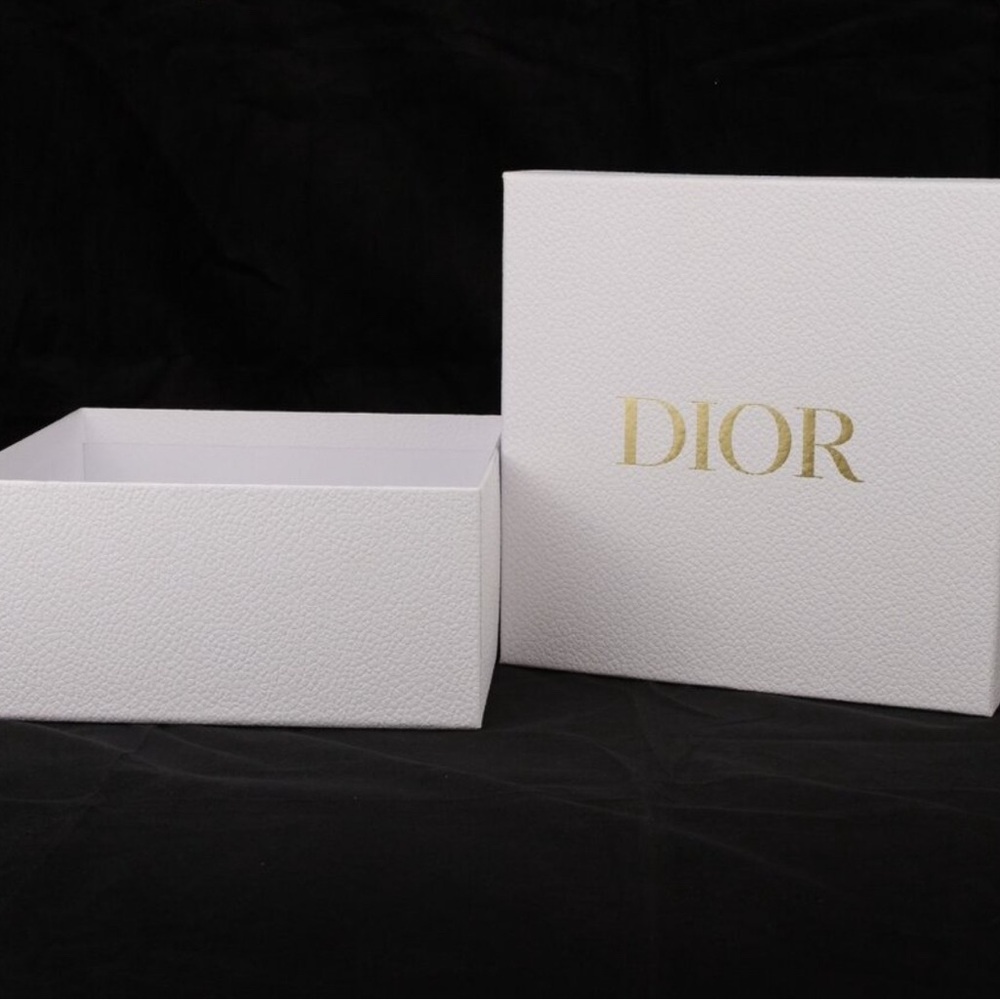 Dior White and Gold Textured Box 8.5 x 8.5 inches